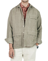 Yaatree Shawl Collar Overshirt in Honeycomb Sage