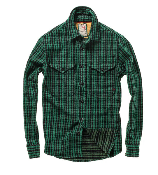 Mountain Flannel - Green/Blk Grid Plaid