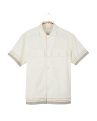 Harshil Two-Pocket Shirt in Tipping Stripe Border Natural