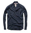 Pique Button Mock - Navy