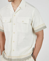 Harshil Two-Pocket Shirt in Tipping Stripe Border Natural