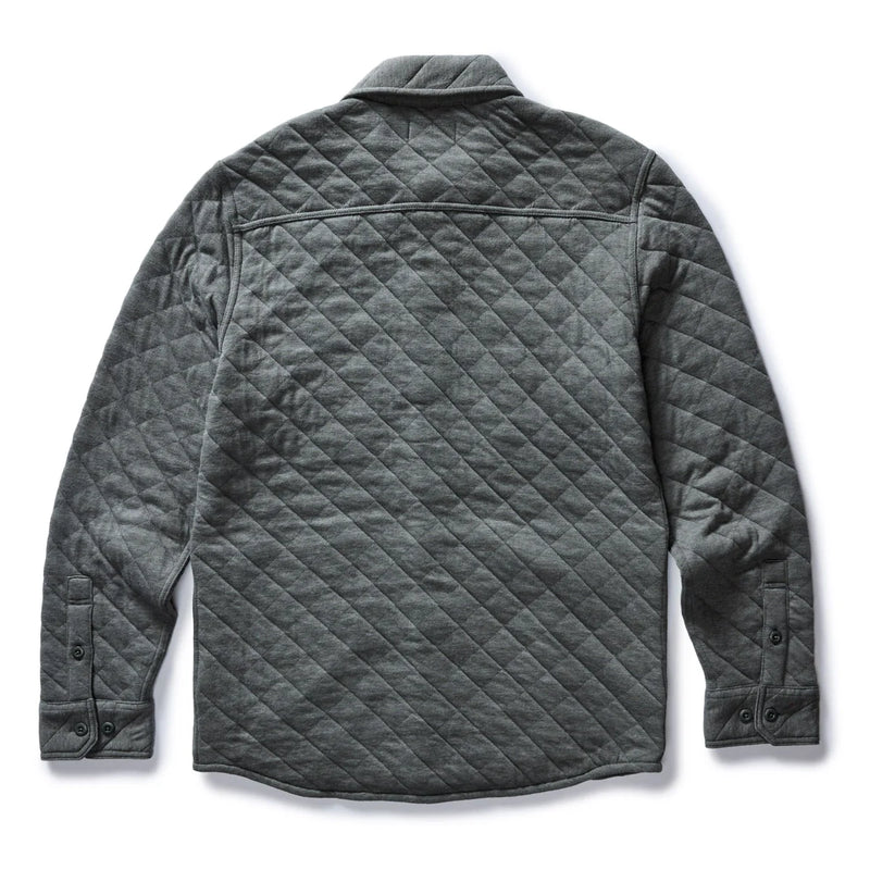 The Fall Line Overshirt in Heather Ash Quilted Jersey