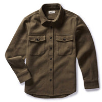 The Maritime Shirt Jacket in Fatigue Olive Moleskin Twill