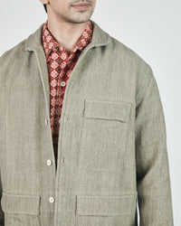 Yaatree Shawl Collar Overshirt in Honeycomb Sage